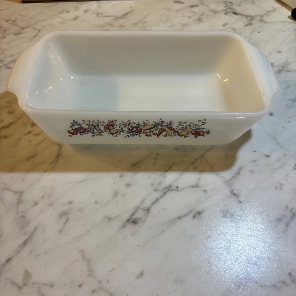 Corning Ware Spice O Life Loaf Pan 441 White Milk Glass Vintage Bakeware USA